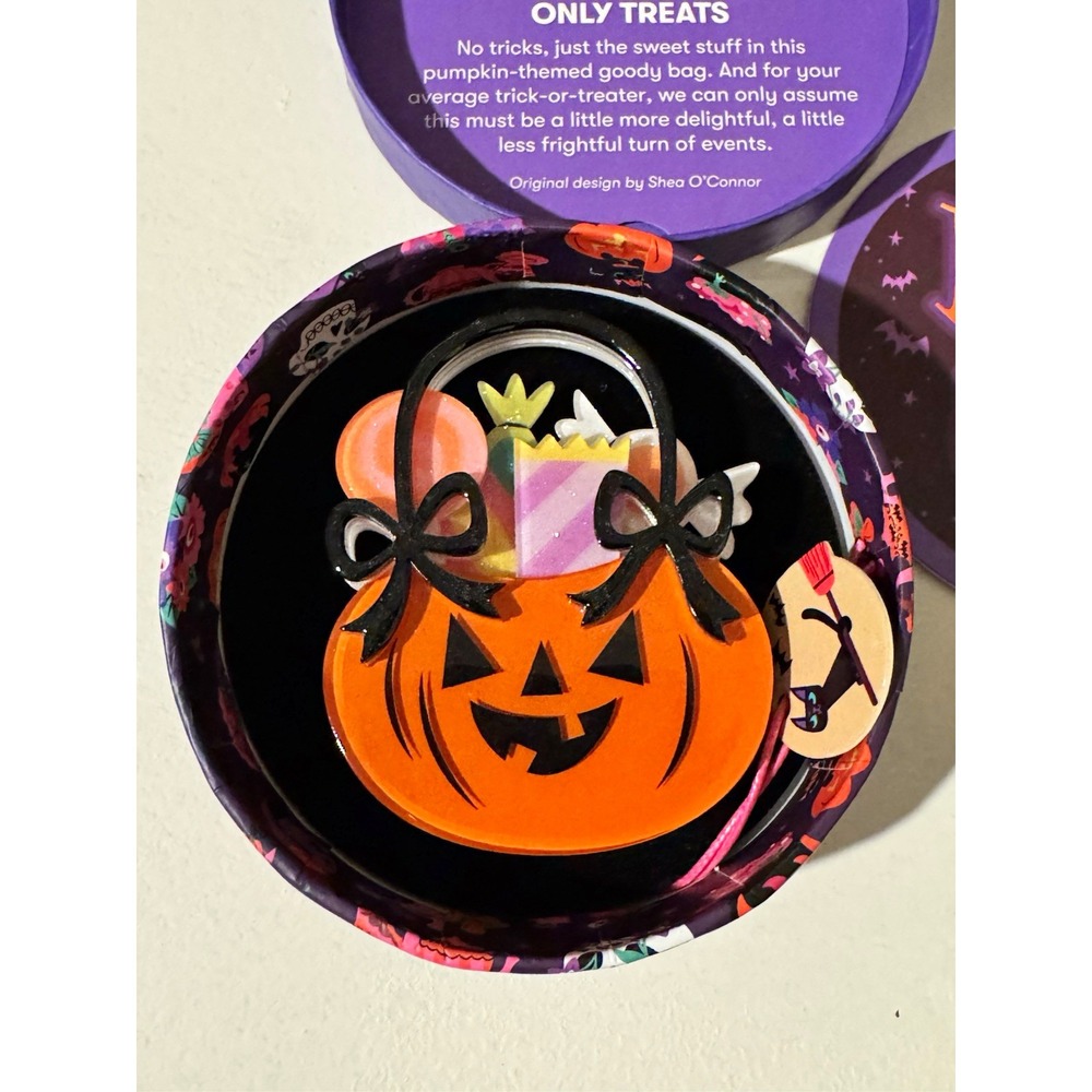 Erstwilder Halloween Pumpkin "Only Treats" NIB Trick-or-Treat Brooch